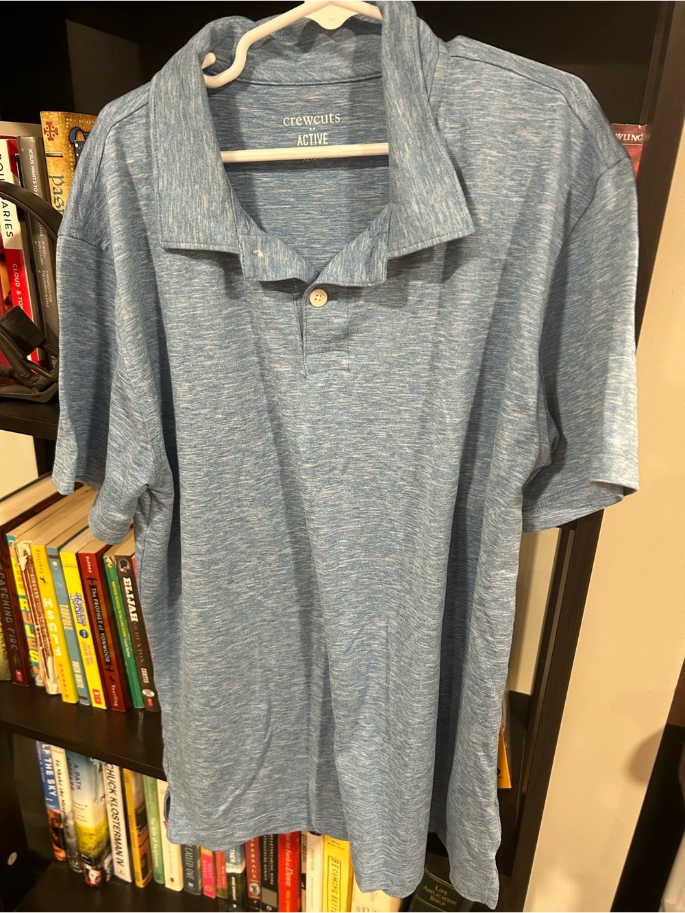 Crewcuts Active Light Heather Blue Polo